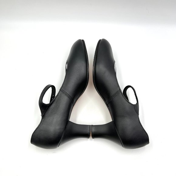 5W 5 WIDE Capezio Womens 650 Student Footlight Black Leather Dance Heels Shoes - Picture 8 of 13